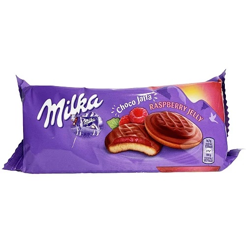 Печиво Milka Choco Jaffa Orange Jelly з малиновою начинкою - 147 г